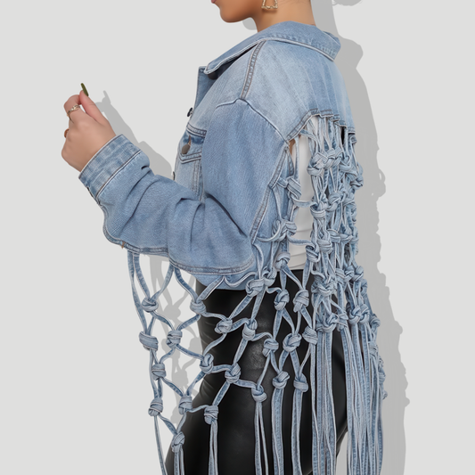 Denim Jacket Knotted Back