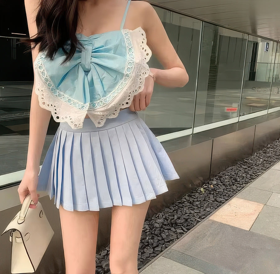 High Waist Pleated Skirt